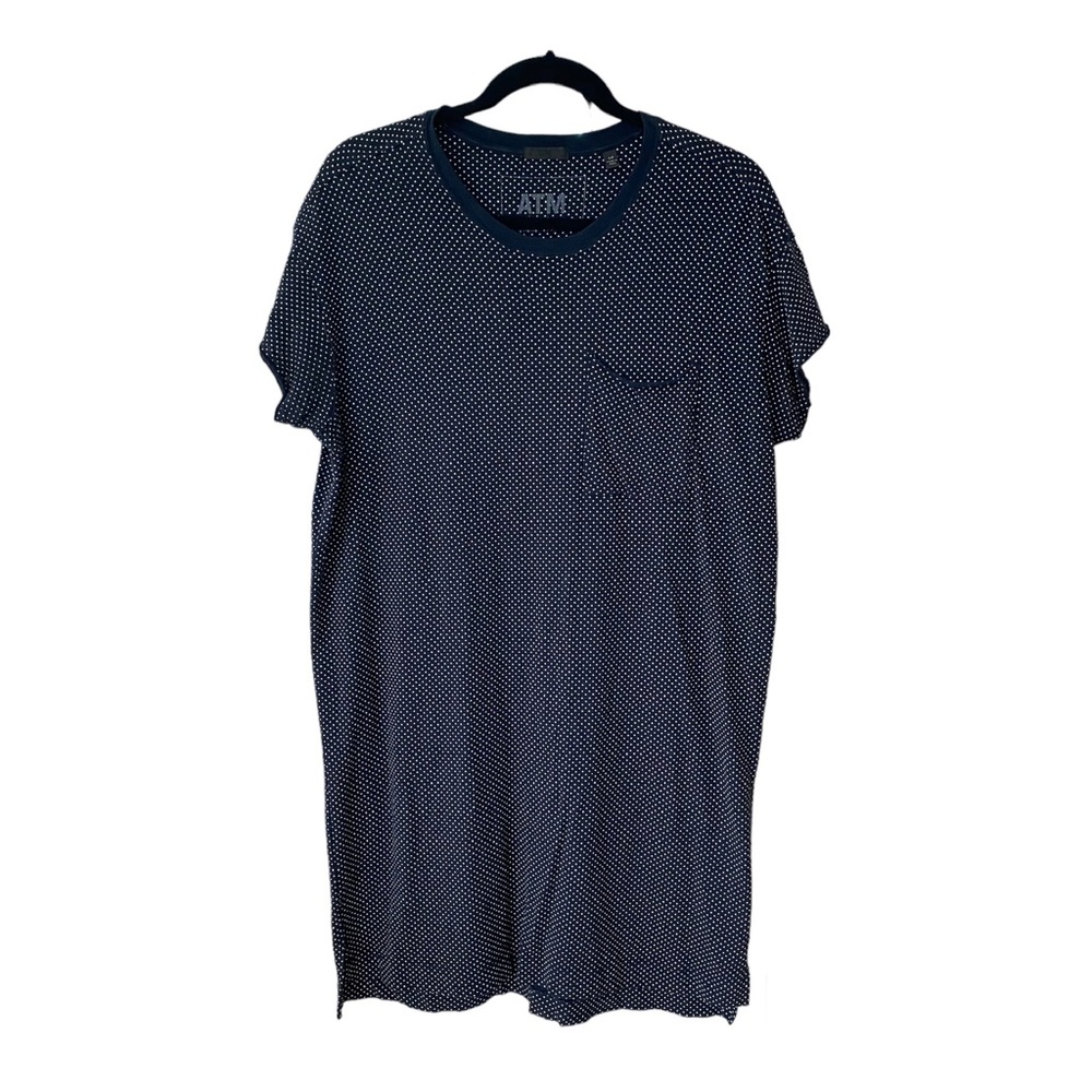 ATM Navy Polka Dot T-Shirt Dress